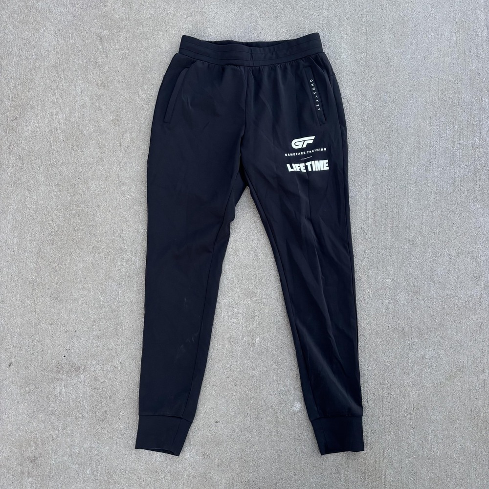 Ghostfit Jogger Pants Mens‎ Small Black Elastic Waist Zip Pocket GameFace